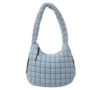 Purse Fashion Tote Top Handle Pleated Clouds Shoulder Dumpling Bag Large Capacity Down Cotton Armpit(Sky Blue)