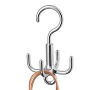 Purse Hanger For Closet, 360° Rotatable Tie Rack Holder, Space-Saving Storage Hook, 4 Sturdy Hooks For Bags, Belts, Scarves, Tank Tops & Accessories 3.94x3.94x6.3 Inches