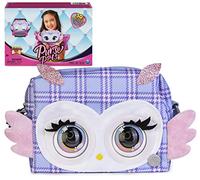 Purse Pets | Borsetta Print Perfect | Versione Gufetta Viola Scozzese, Oltre 30 Effetti sonori e reazioni, Giocattoli per Bambine dai 4 Anni in su