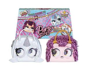 Purse Pets Micro - Confezione da 2 microfoni, mini compagno formato borsetta, 2 piccoli animali da appendere al suo o alla cintura, per muovere gli occhi, 6064161, giocattolo per bambini, 5 anni in
