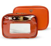 PurseN Litt LITTMINI - Trousse per trucchi, con specchio staccabile + luce LED, Arancione, Littmini