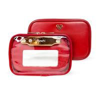 PurseN Litt LITTMINI - Trousse per trucchi, con specchio staccabile + luce LED, Rosso, Littmini