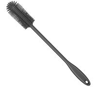 Purtribe Spazzola in silicone per bottiglie d'acqua, con manico lungo, perfetta per pulire contenitori a collo stretto, bottiglie sportive sottovuoto, bicchieri, fiaschette, bicchieri (1 confezione,