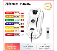 PuRuiKai Robot aspirapolvere ultra sottile per la pulizia dei vetri robot per la pulizia dei vetri elettrici limpiacristales telecomando per la casa WHITE