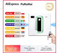 PuRuiKai robot elettrico automatico per la pulizia dei vetri Robot aspirapolvere, con telecomando APP, spray automatico a due vie WHITE