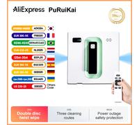 PuRuiKai robot elettrico automatico per la pulizia dei vetri Robot aspirapolvere, con telecomando APP, spray automatico a due vie Grigio scuro