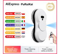 PuRuiKai robot elettrico automatico per la pulizia dei vetri Robot aspirapolvere, con telecomando, spray automatico a due vie WHITE