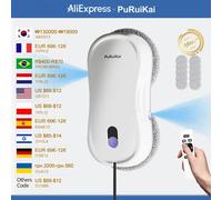 PuRuiKai Robot per la pulizia delle finestre automatico con doppio spruzzo automatico 5600Pa Rilevamento dei bordi del telecomando di aspirazione per la casa