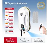 PuRuiKai Robot per la pulizia delle finestre Pulizia automatica con pianificazione intelligente dei percorsi, potenza di aspirazione 5600 Pa, tecnologia di rilevamento dei bordi