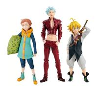 Puruuige 3 pz/set Anime I Sette Peccati Capitali Ira degli Dei Figura Modello Meliodas Ban King Figura Statua PVC Sette Peccati Capitali Personaggio Action Figurine Collezionismo Ornamenti