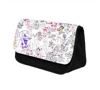 Puruuige Astuccio anime per ragazze e ragazzi Hazbin Hotel, grande capacità, astuccio per cancelleria Alastor con stampa di angeli a doppio strato, astuccio per cancelleria scolastica, organizer per