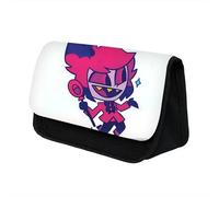 Puruuige Astuccio anime per ragazze e ragazzi Hazbin Hotel, grande capacità, astuccio per cancelleria Alastor con stampa di angeli a doppio strato, astuccio per cancelleria scolastica, organizer per