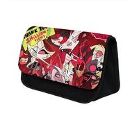 Puruuige Astuccio anime per ragazze e ragazzi Hazbin Hotel, grande capacità, astuccio per cancelleria Alastor con stampa di angeli a doppio strato, astuccio per cancelleria scolastica, organizer per