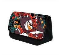 Puruuige Astuccio per matite anime per ragazze e ragazzi Hazbin Hotel grande capacità astuccio per cancelleria stampa Alastor Angel doppio strato astuccio per matite organizer cancelleria scolastica