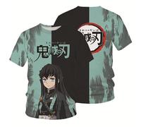 Puruuige Kochou Shinobu T Shirt Anime Modello 3D Manica Corta Cosplay Casual Girocollo Cartoon Moda Sport Pullover Top XXS-4XL, Tokitou Muichirou, M