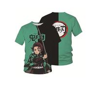 Puruuige Kochou Shinobu T Shirt Anime Modello 3D Manica Corta Cosplay Casual Girocollo Cartoon Moda Sport Pullover Top XXS-4XL, Kamado Tanjiro, M