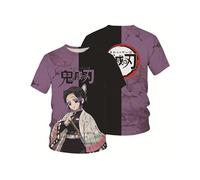 Puruuige Kochou Shinobu T Shirt Anime Modello 3D Manica Corta Cosplay Casual Girocollo Cartoon Moda Sport Pullover Top XXS-4XL, Kochou Shinobu, S