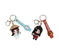 Puruuige Portachiavi Tian Guan Ci Fu 6 cm, Super Carino Anime Ciondolo Regalo, Figura Portachiavi per i fan degli Anime, 2 pezzi - xielian e huachen, 2.4in