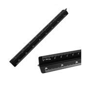 Purzen Regolo di Scala, Righello di Scala in Metallo 2 Confezioni, Regola di Scala Architettonica in Alluminio per Il Taglio per Architetti, Disegnatori E Studenti,Nero,30CM