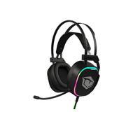 PUSAT Virtual 7.1 Gaming Headset Lite PC, cuffie per gamer, illuminazione RGB, cavo intrecciato da 2,2 m, suono surround realistico, esperienza di bassi con i driver da 50 mm