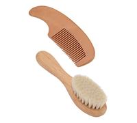 Pusca per Capelli Multifunzionali e Pettine con una Spazzola per Capelli di Capra Morbida la Cura del Bambino e il massaggio. Comodo Manico in Legno una Barba professionale. Amici Pratici con Bambini