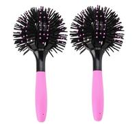 Pusca per capelli ricci 2 pcs da 8,5 pollici a sfera rotonda 3D che definisce la spazzola con piccoli massaggio a 360 gradi di styling spazzole curiosi per capelli ricci