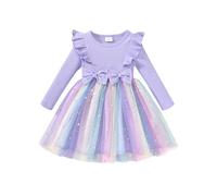 puseky Bambina Abitini Tulle Abiti Principessa tutù Vestito Festa di Nozze Abito di Compleanno per la Ragazza Casual Formale Abiti 6-7 Anni