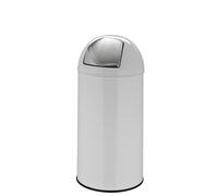 hjh OFFICE 741006 Portarifiuti piccolo PUSH Bianco 35L Portarifiuti retrò con sportello di spinta
