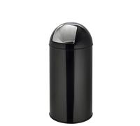 hjh OFFICE 741005 Portarifiuti piccolo PUSH Nero 35L Portarifiuti retrò con sportello a pressione