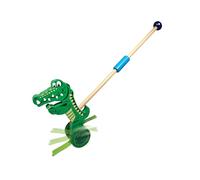 Push-A-Long Pets - Deluxe base alligatore giocattolo per bambini a forma di coccodrillo, giocattolo ecologico per spingere e tirare in legno, ottimo giocattolo di sviluppo