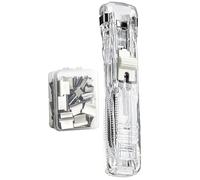 Push Binder Clip Stapler - Paper Clamp Tool | Reusable Paper Binding Clamp Dispenser, Handheld Clip Stapler For Documents, Bills, Files And Books, Ideal For Home, School, Classroom, Office Desktop Org