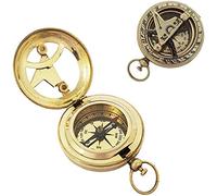 Push Button Bussola Tascabile in Ottone