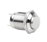 Push Button, Silver 12 mm Self Resetting Metal Switch, Waterproof Multifunctional Start Control, Sturdy Power Button for Automotive, Machine Workshop and Home Electronics