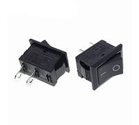 Push Button Switch 15x21mm SPST 2Pin 6A 250V 10V 125V KCD1-101 Snap-in On/Off Boat Rocker Switch 15MM*21MM Black Red White (Color : 5pcs Black) Controls Switches