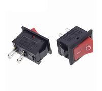 Push Button Switch 15x21mm SPST 2Pin 6A 250V 10V 125V KCD1-101 Snap-in On/Off Boat Rocker Switch 15MM*21MM Black Red White (Color : 5pcs Red) Controls Switches