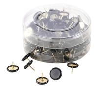 Push per spille, tirature per pollice da 100 pezzi, puntine di testa piatta con scatola di stoccaggio per bacheca, tavola di sughero, carta dell'ufficio e muro