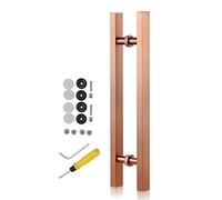 Push Pull Door Pulls 20/24/ 40/60/ 70 Inch,Rose Gold, H Type Gate Hardware for Interior Exterior Shower Barn Sliding Door(Length 60cm(24inch))