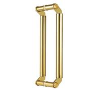 Push-Pull Stainless Door Handle,Round - Shape Double-Sided Ladder Style, for Steel, Aluminum and Glass Doors, Brushed Stainless Steel Finish(Gold,60cm/2ft)