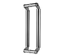 Push-Pull Stainless Door Handle,Round - Shape Double-Sided Ladder Style, for Steel, Aluminum and Glass Doors, Brushed Stainless Steel Finish(Black,150cm/5ft)