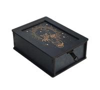 Push Pull Tarots Card Box Astrology Signaggio Custodia in Legno per Che Raccontano Witches Decorazione Push Pull Astrology Trinkets Playings Storage