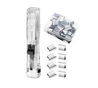 Push Stapler Binder - 40 Sheet Capacity Clamp, Compact Handheld Stapling Tool with 50 Stainless Steel Refills, Reusable Office Accessory with Smooth, Desk Organizer, Stapler for Teacher