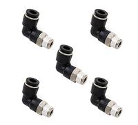 Push to Connect Raccordi per aria 1/4 "OD Tubing x 1/8" Npt gomito Air Line Quick Connect Raccordi filettati maschio 90 gradi Push in Lock Raccordi pneumatici Raccordi per tubi connettori 5 confezioni
