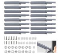 Push to Open - Apriporta Softclose, 16 pezzi, smorzatore per porte e mobili, magnete automatico per porta dell'armadio apriporta, Soft Close Tip on per porte, chiusura a pressione con gancio