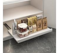 Push to Open per Cassetti Cassetto Nascosto per Zoccolo di Cucina, Contenitore Salvaspazio sotto Mobile, Cassetti di Facile Accesso con Guida Push to Open(White,WxD-60x30cm(23 5/8x11 3/4"))