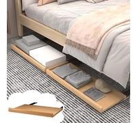 Push to Open per Cassetti Cassetto Zoccolo sotto Mobile Dispensa, Mensola di Contenimento per Ingresso per Scarpe, Cassetti Scorrevoli in Legno per Base Letto(Natural,WxD-80x30cm(31 1/2x11 3/4"))