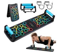 Push up Board Flessioni Attrezzi, Maniglia per Push Up, Push Up Board Pieghevole,con 2 Corde di Trazione,41 posizioni combinate,Digitale per Esercizi a Casa e in Palestra.