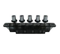 Pushbutton Keyboard Switch - PC Copper 11,1 x 2 x 3,7 cm 5-Pushbutton Piano Type | Multifunctional Power Switch for Kitchen Home Office Appliances | Round Silver Key Cap, 4 A 250 V AC