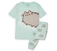Pusheen Bambina Pigiama | T-Shirt a Maniche Corte con Stampa Verde da Donna e Pigiama Completo con Stampa all-Over | Regalo di Merchandising di Indumenti da Notte per Adolescenti