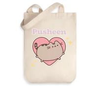Pusheen Beige Heart Borsa di tela Donne