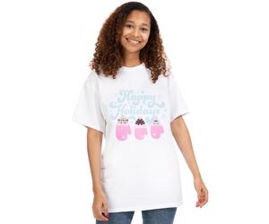Pusheen Bianco Happy Holidays T-shirt a maniche corte Donne